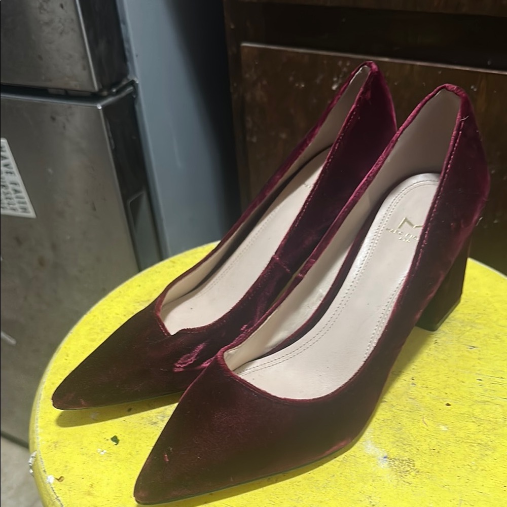Marc Fischer Zala Block Heel Pointy Toe Pump 7M velvet
